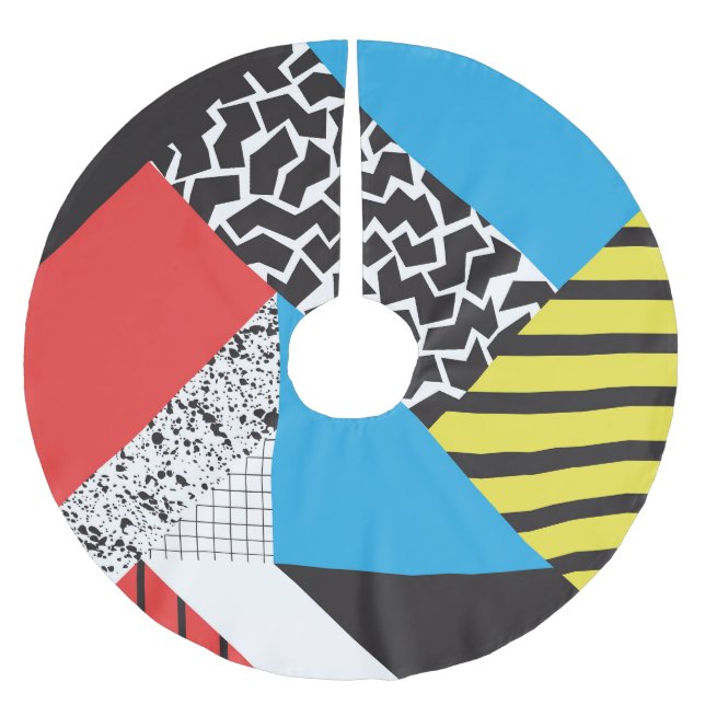 Modern Geometry: Abstract Seamless Style Brushed Polyester Tree Skirt (Front)