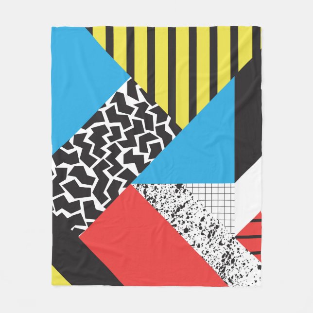 Modern Geometry: Abstract Seamless Style Fleece Blanket (Front)