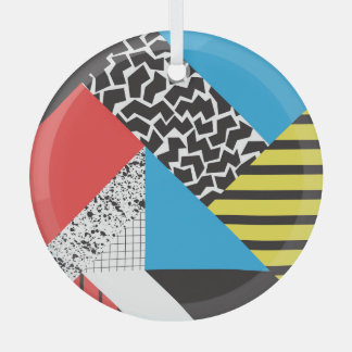 Modern Geometry: Abstract Seamless Style Glass Ornament