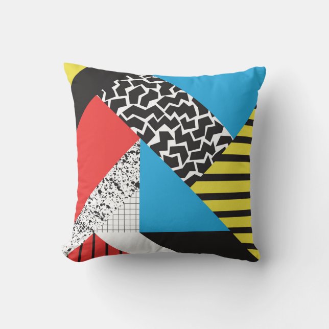 Modern Geometry: Abstract Seamless Style Throw Pillow (Front)