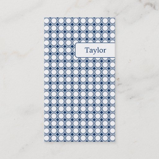 Customizable Modern Geometry Business Cards - Navy Blue