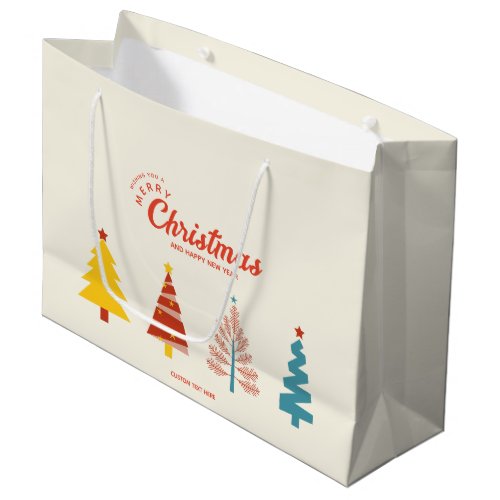 Modern Geometry Christmas Tree Small Business Large Gift Bag