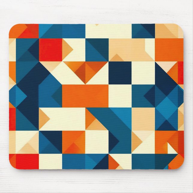 🟦 Modern Geometry Desk Mat For Creative Workspace Mouse Pad (Front)