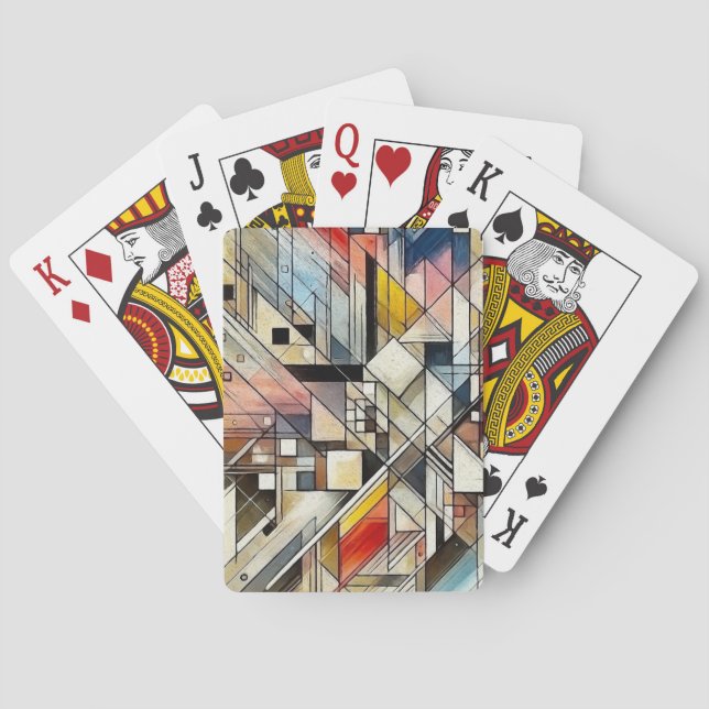 Modern Geometry Fusion Poker Cards (Back)