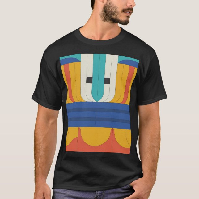 Modern Geometry - Sleek Abstract Shapes Design T-Shirt (Front)