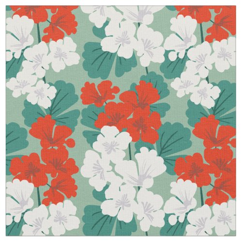 Modern Geranium Floral Pattern Fabric