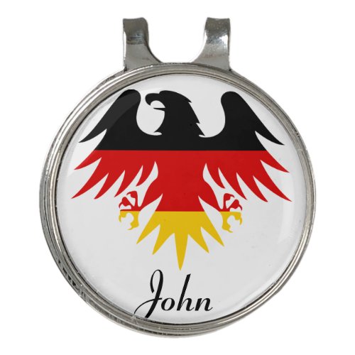 Modern German Eagle Crest with Monogram Golf Hat Clip