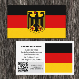 Modern Germany, Business Card, German Flag QR Code Card