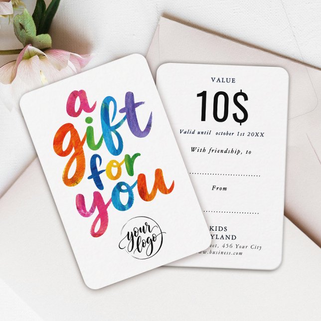 Modern Gift Card Discount  With Colorful Script (Creator Uploaded)