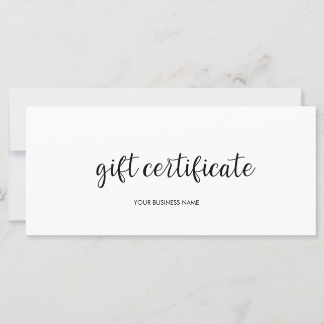 Modern Gift Certificate (Front)