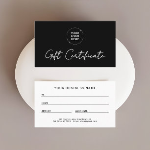 Modern Gift Certificate   Logo Business Name