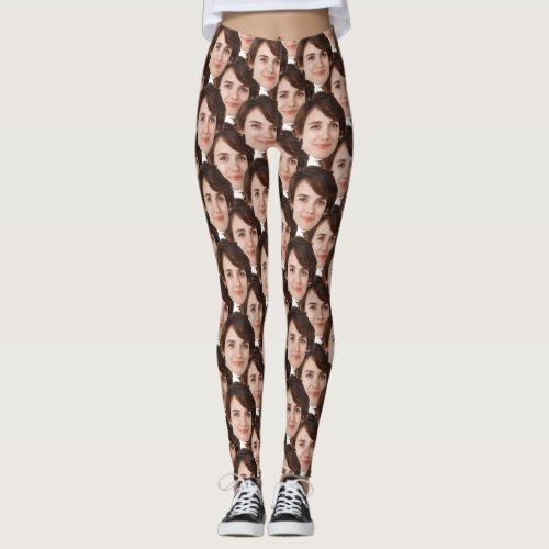 Modern Gift for Her with Faces Unique Fun Surprise Leggings