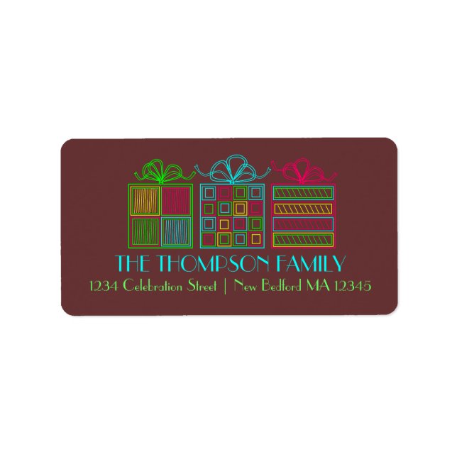 Modern Gift Holiday Address Labels (Front)