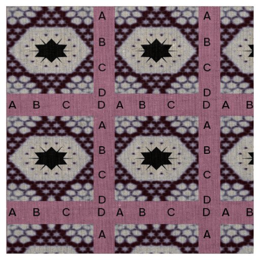 Modern gift kaleidoscope art star- rose-burgundy- fabric
