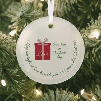 Modern Gift of Love for Christmas Ornament