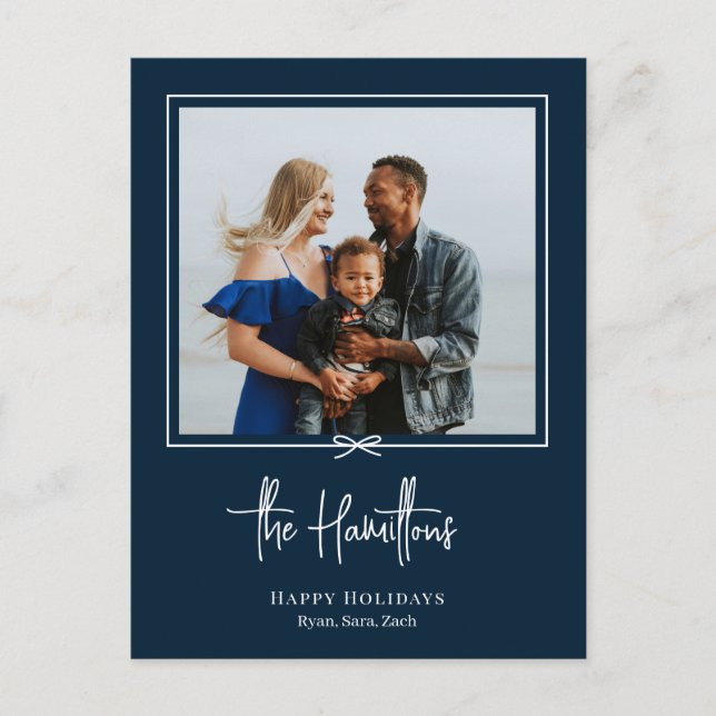 Modern Gift Photo Holiday Postcard Christmas Card (Front)