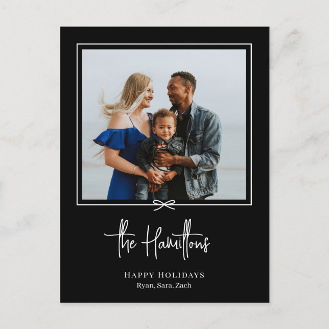 Modern Gift Photo Holiday Postcard Christmas Card (Front)