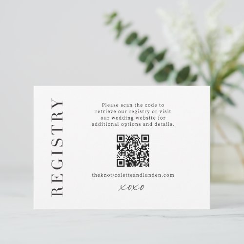 Modern Gift Registry Enclosure Wedding Scan QR 