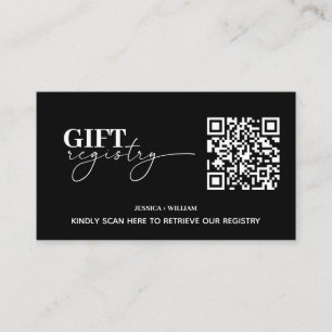 Modern Gift Registry   Wedding Registry QR Code Enclosure Card