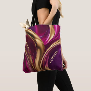 Modern Gifts for Her-Fuchsia Purple and Gold- Tote Bag