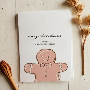 Modern Ginger Bread Man Mery Christmas Holiday Card