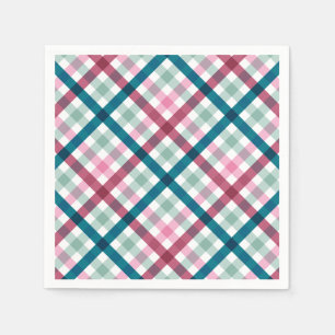 Modern Gingham Holiday Dinner Napkins Paper Napkin