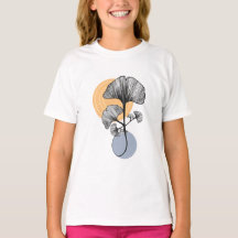 Modern Ginkgo Leaf Botanical T-shirt