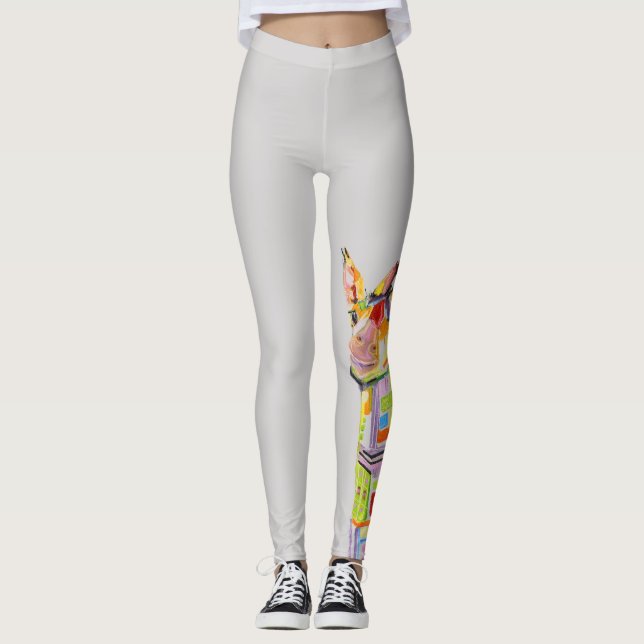 Modern Giraffe Leggings by Artist Kim Guthrie (G) (Front)