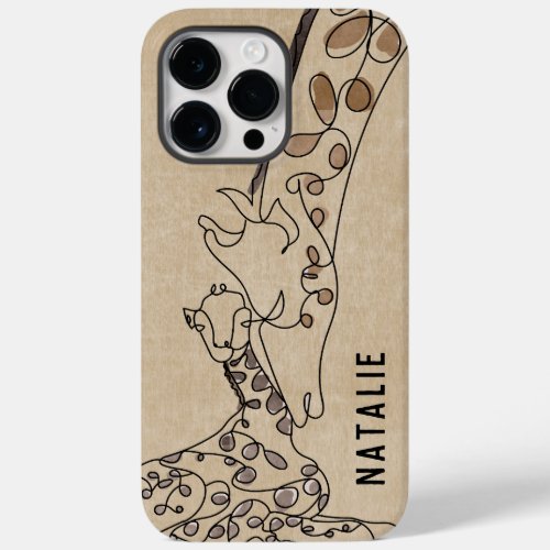 Modern Giraffe Line Art Name Case_Mate iPhone 14 Pro Max Case