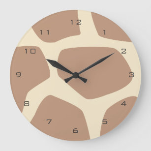 Modern giraffe pattern large clock