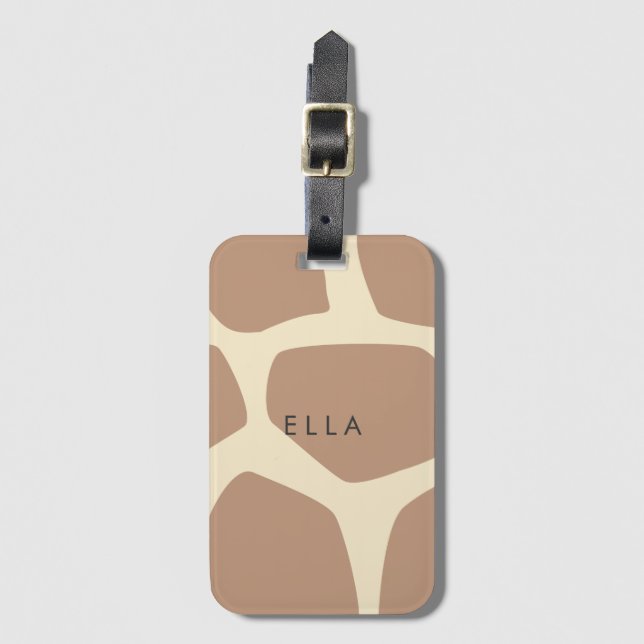 Modern giraffe pattern luggage tag (Front Vertical)