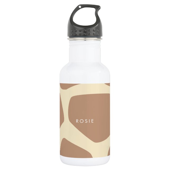 Modern giraffe pattern stainless steel water bottle (Front)