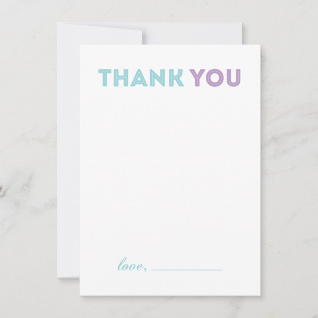 Modern Girl Baby Shower - Thank you note card (Front)