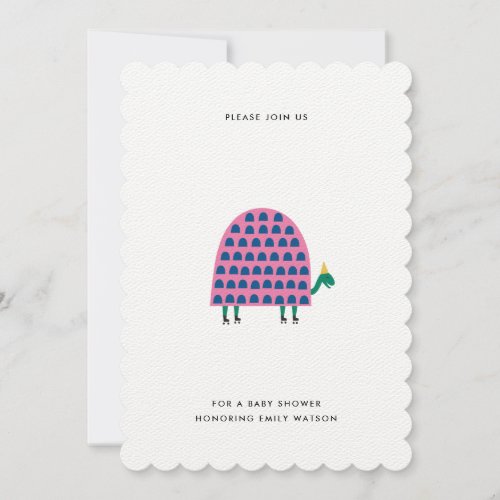 Modern Girl Baby Shower Turtle Invitation