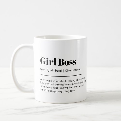 Modern Girl Boss Definition Custom Photo Name Coffee Mug