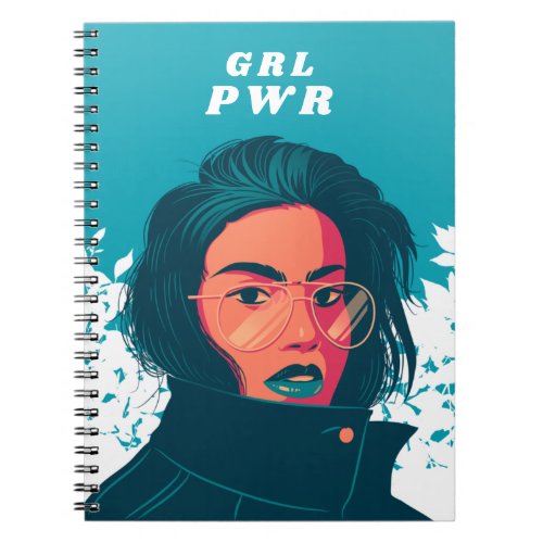 Modern Girl Feminist  GRL PWR Text Female Future  Notebook