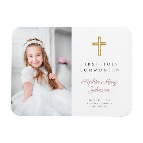 Modern Girl First Communion Photo Picture Magnet