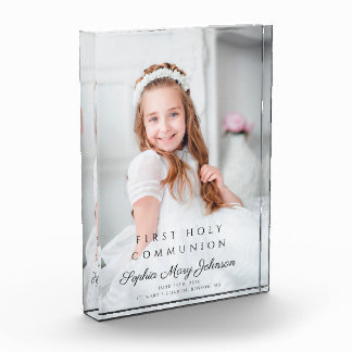 Modern Girl First Communion Picture Photo Block