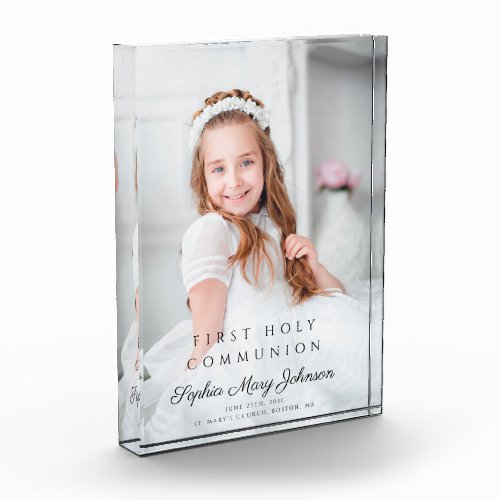 Modern Girl First Communion Picture Photo Block