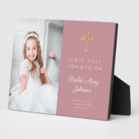Modern Girl Pink First Communion Photo