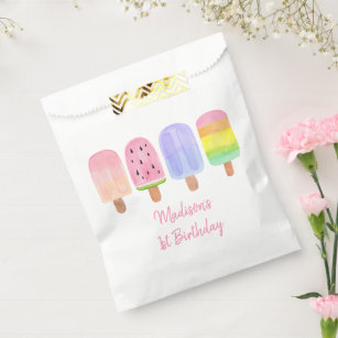 Modern Girl Popsicle Birthday Favor Bag