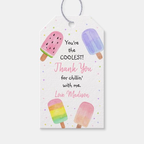 Modern Girl Popsicle Youre The Coolest Birthday Gift Tags