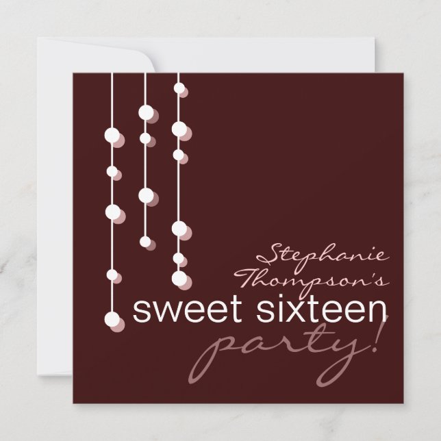 Modern Girl Sweet 16 Birthday Party Invitation (Front)