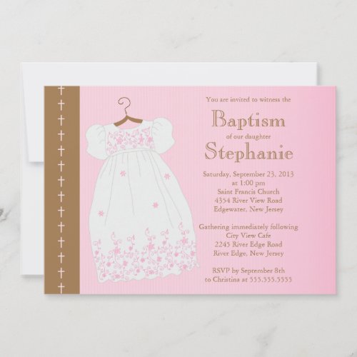Modern Girls Christening Baptism Invitation
