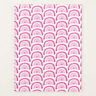 Modern Girls Pink Rainbow Pattern Planner