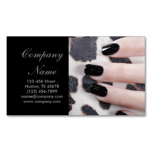 modern girly beauty fashion nail salon nail artist business card magnet