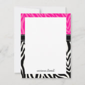 Modern Girly Black Pink Zebra Print Personalized (Back)