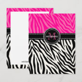 Modern Girly Black Pink Zebra Print Personalized (Front/Back)