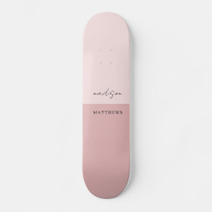 Modern Girly Blush Pink Vintage Skateboard