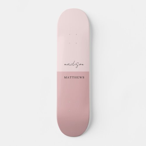 Modern Girly Blush Pink Vintage  Skateboard
